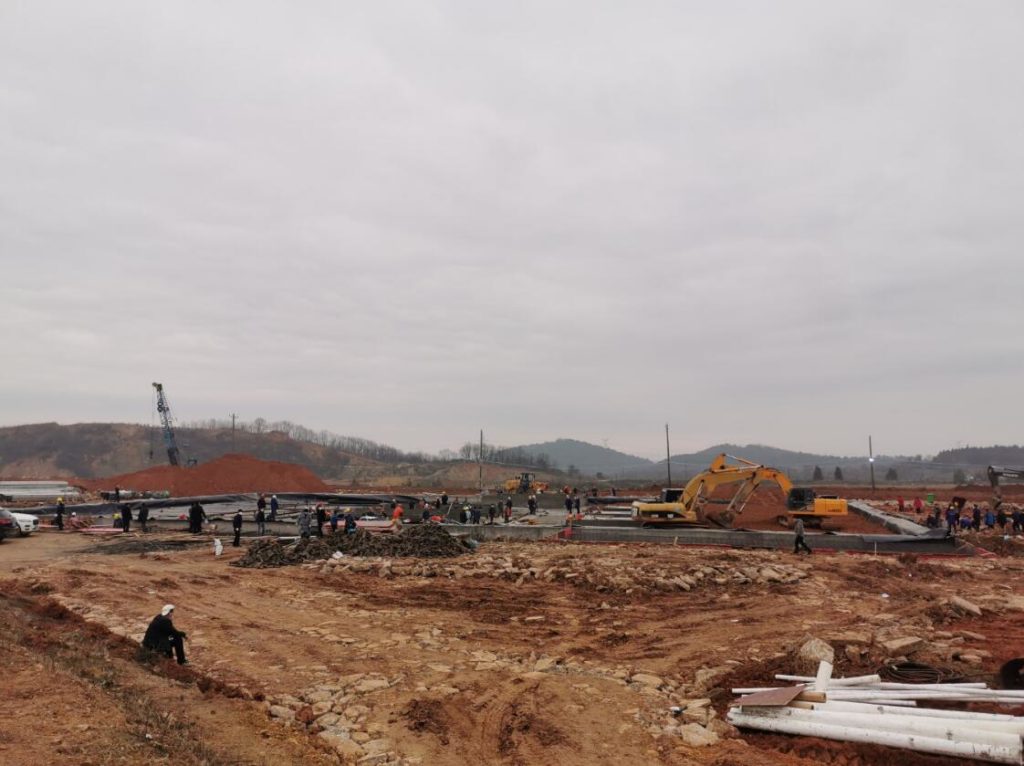 "Wuhan's emergency medical waste disposal plant under construction"